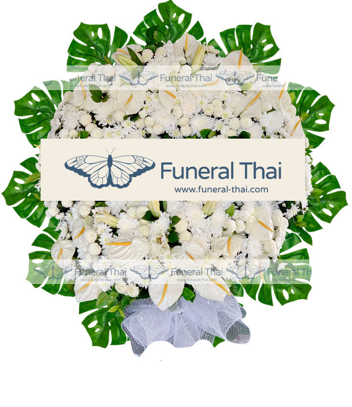 พวงหรีดดอกไม้สด FT-N018